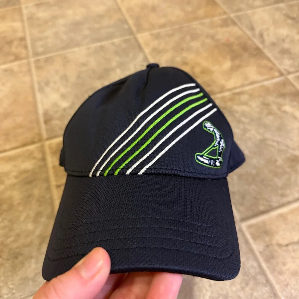 Pukka Headwear Pinehurst Golf Hat Navy Blue Racing Stripes Adjustable Cap‎ - Picture 2 of 11